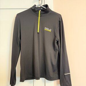 Ralph Lauren Polo Sport Quarter Zip Pull Over Size M Black Yellow